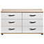 Torus White oak effect 6 Drawer Chest of drawers (H)662mm (W)1204mm (D)424mm
