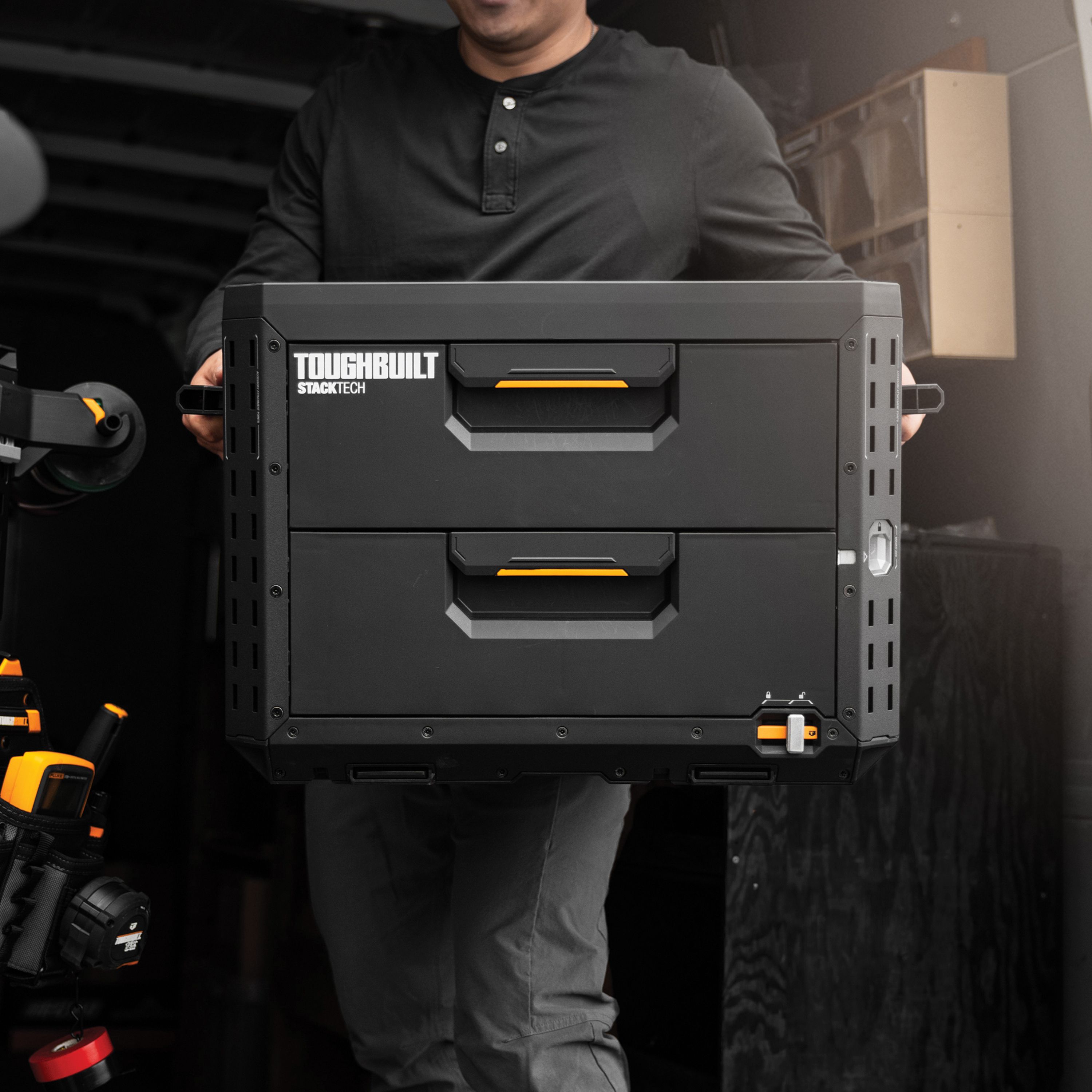 Toughbuilt StackTech Black 16in 2 Drawer system chest
