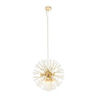 Toulouse Pendant Brushed Satin Acrylic & steel Gold effect 6 Lamp LED Ceiling light