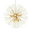 Toulouse Pendant Brushed Satin Acrylic & steel Gold effect 6 Lamp LED Ceiling light