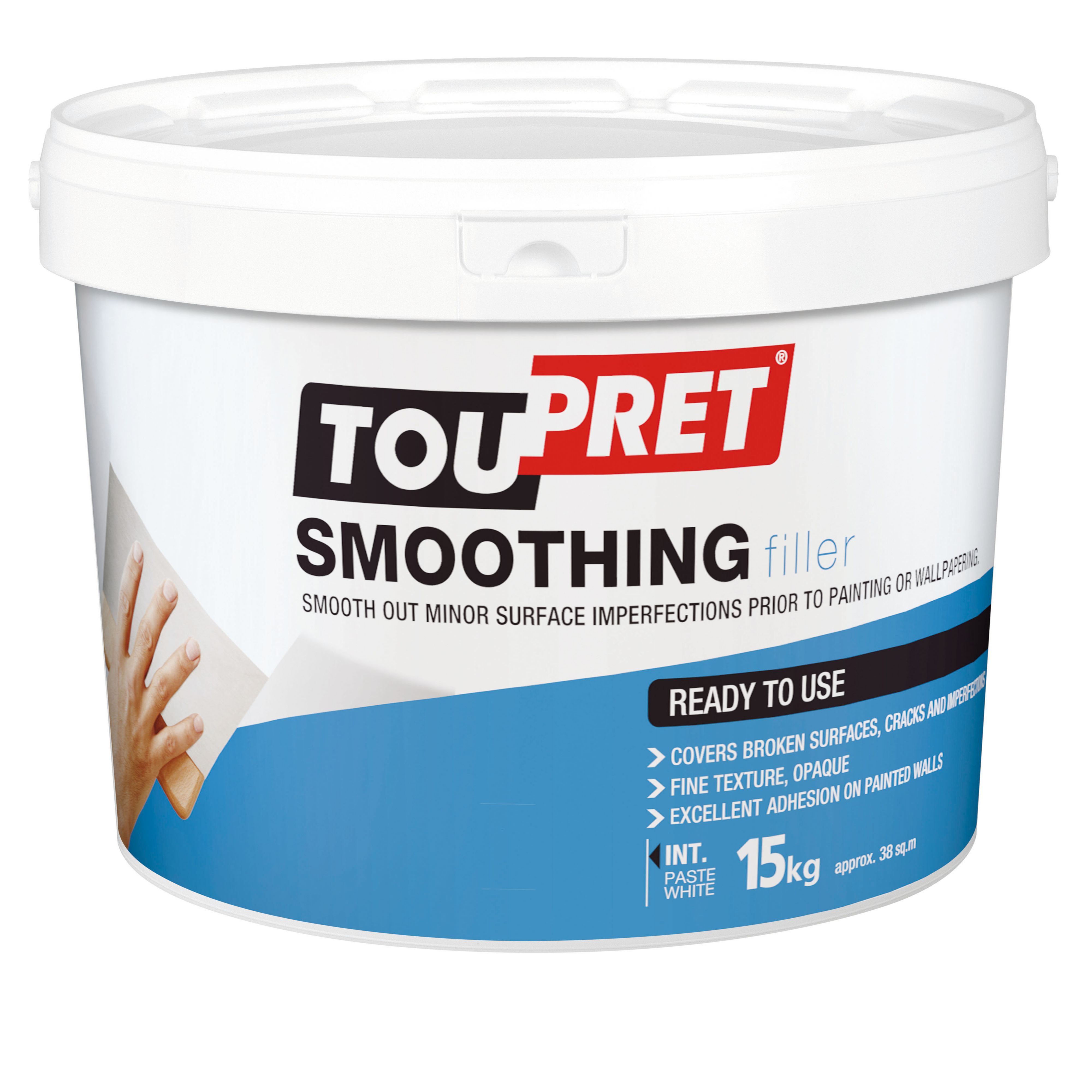 Toupret Fine finish Ready mixed Finishing plaster, 15kg Tub