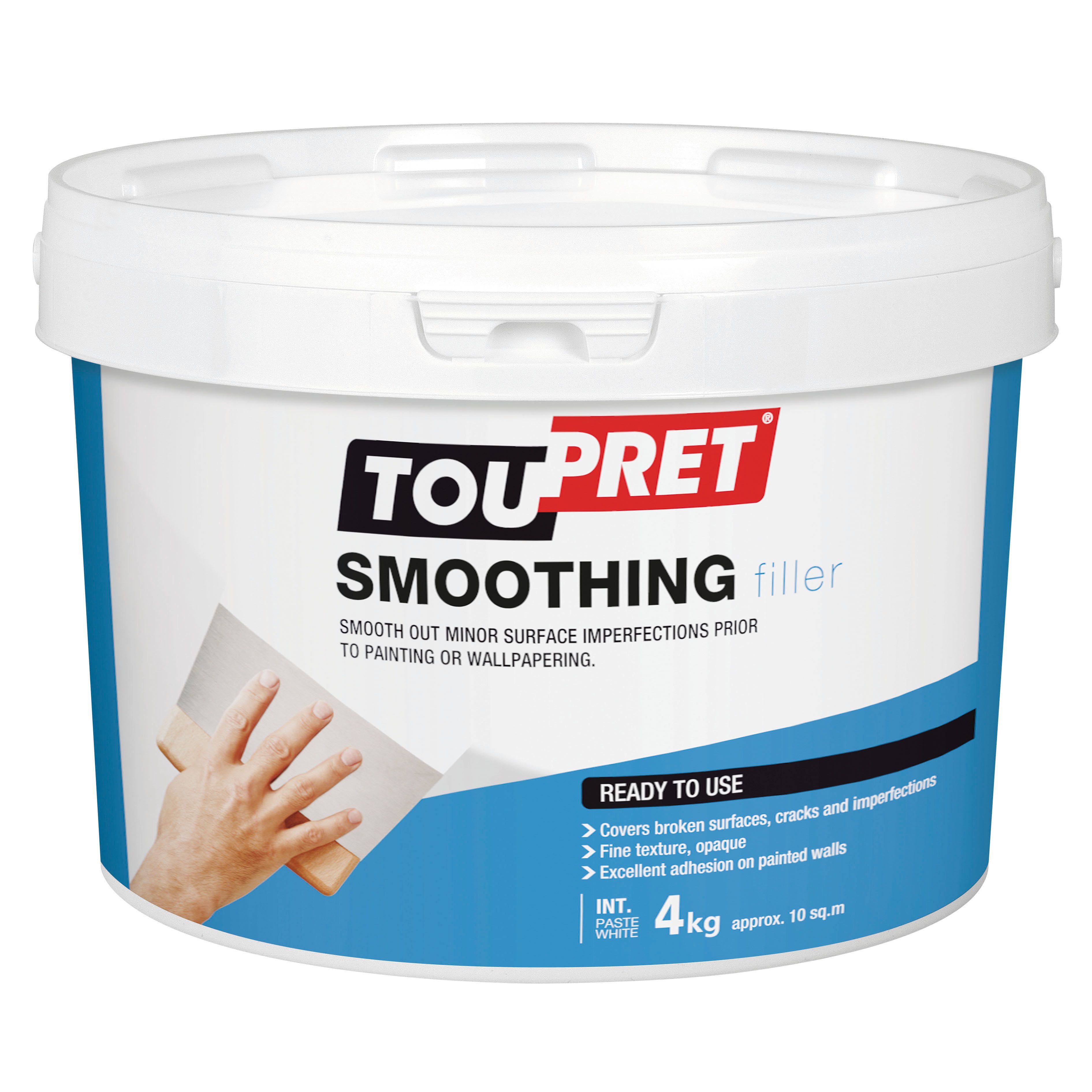 Toupret Fine finish Ready mixed Finishing plaster, 4kg Tub