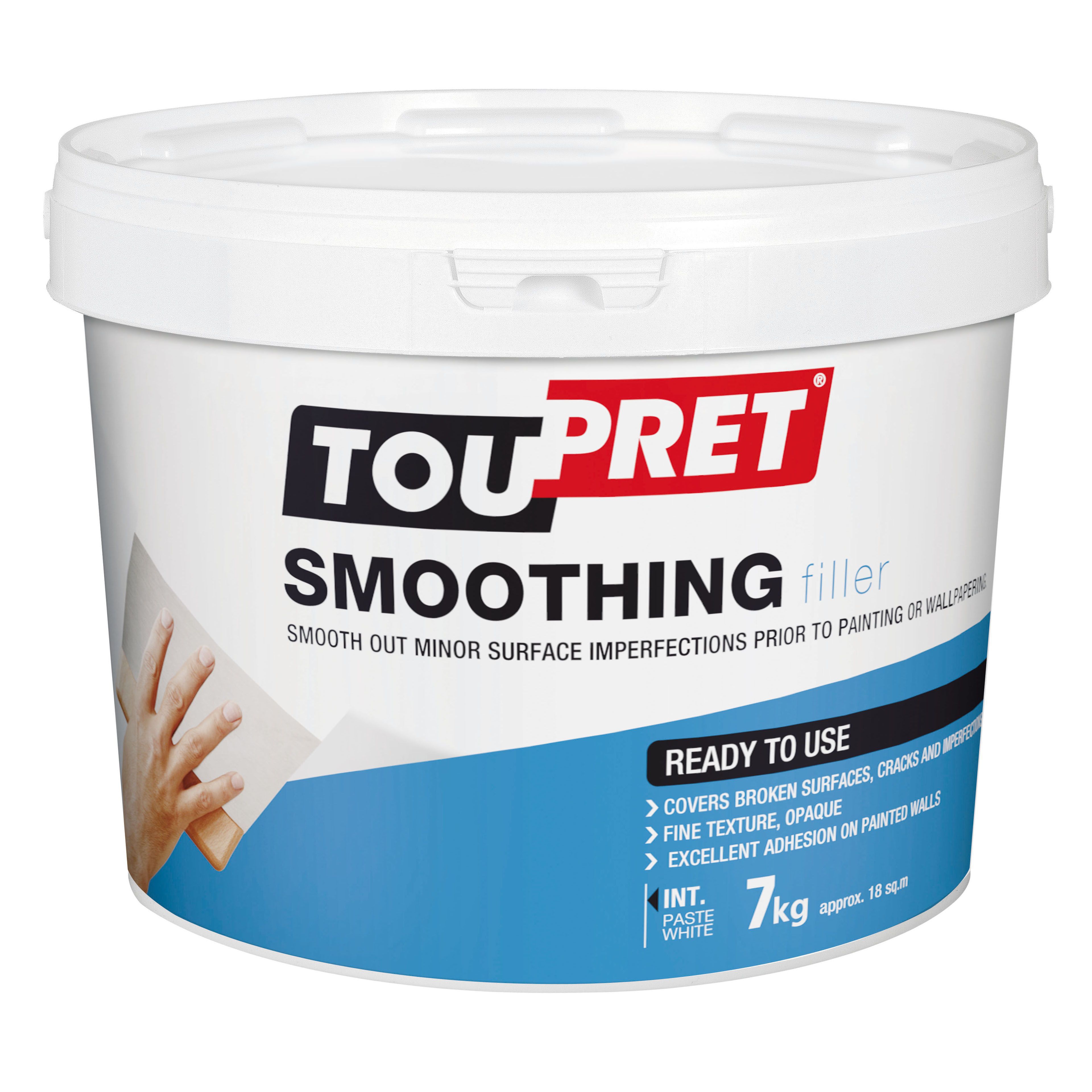 Toupret Fine finish Ready mixed Finishing plaster, 7kg Tub