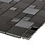 Tourino Black Stainless steel Mosaic tile, (L)300mm (W)300mm