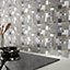 Tourino Grey Aluminium & glass Mosaic tile sheet, (L)300mm (W)300mm