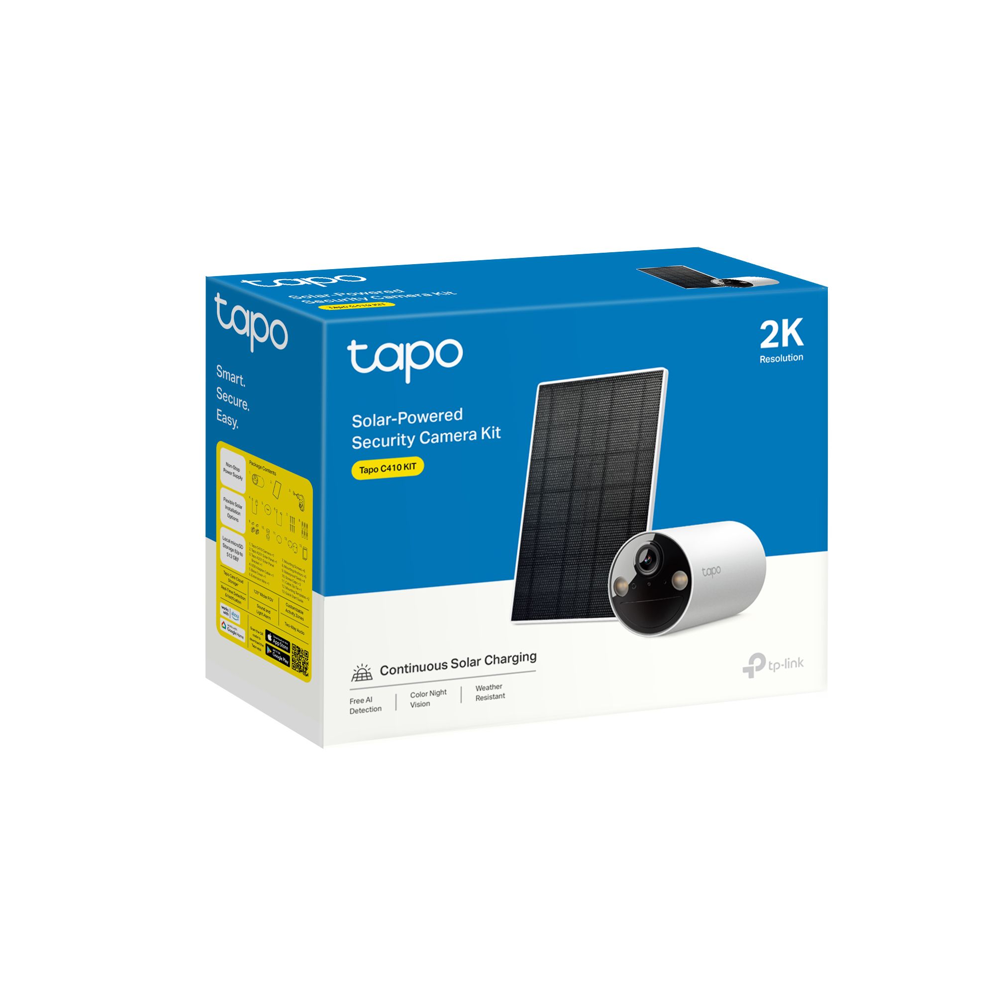TP-Link Security Camera Tapo C410 KIT Solar-powered All-in-one security system, White