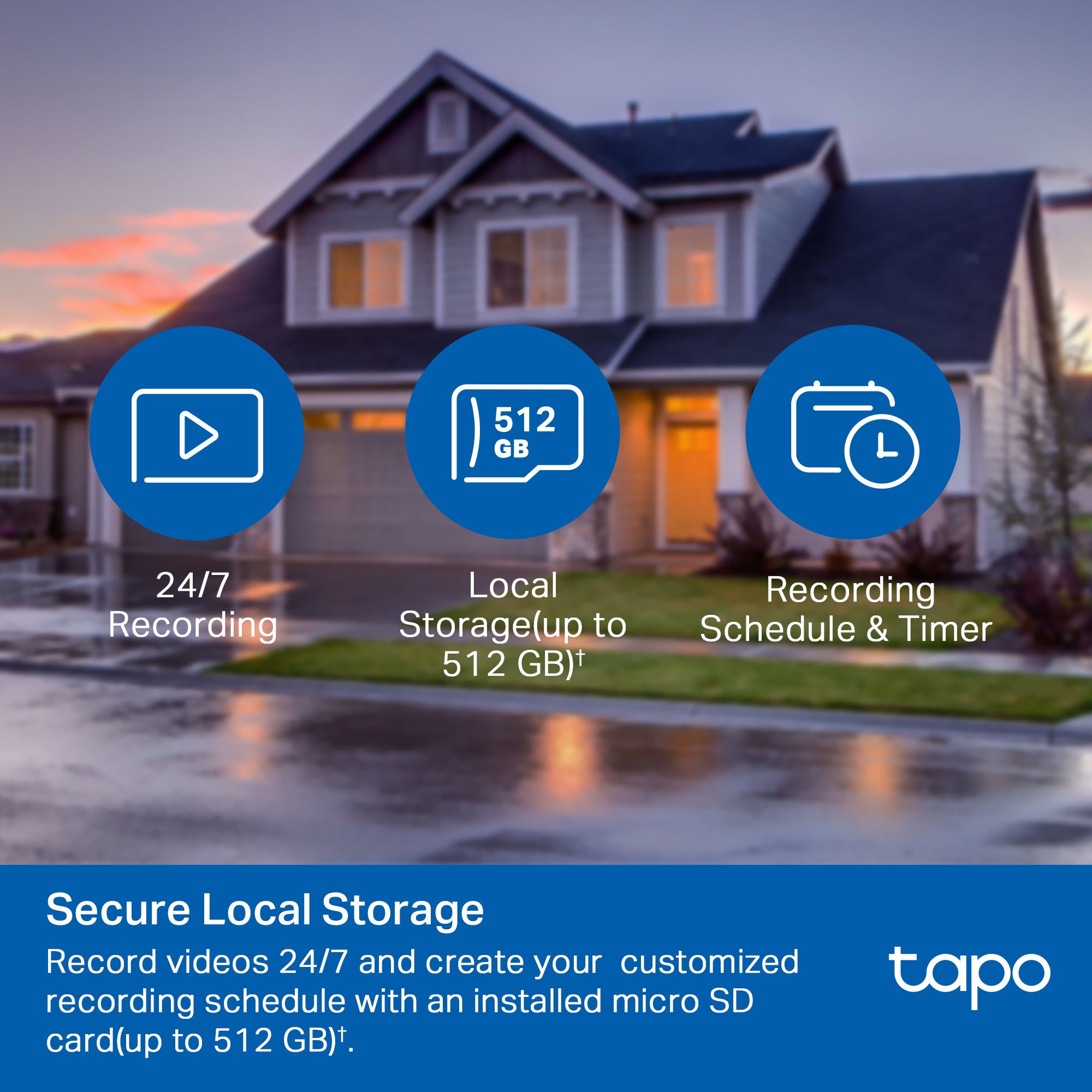 TP-Link Security Camera Tapo C500 Mains-powered All-in-one security system, White