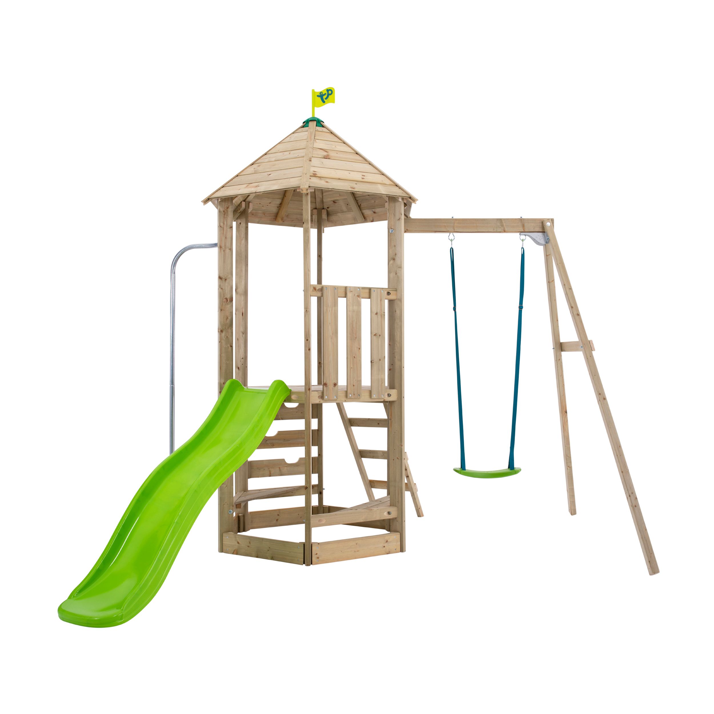 Tp forest multiplay wooden cheap swing set & slide