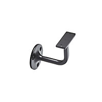Trademark Polished Black Metal Handrail bracket (L)78mm (H)72mm, Pack of 5
