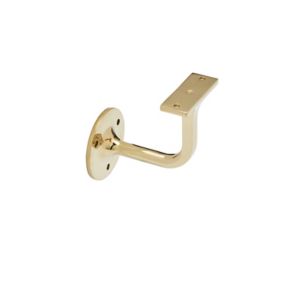 Trademark Polished Brass effect Metal Handrail bracket (L)78mm (H)72mm, Pack of 5