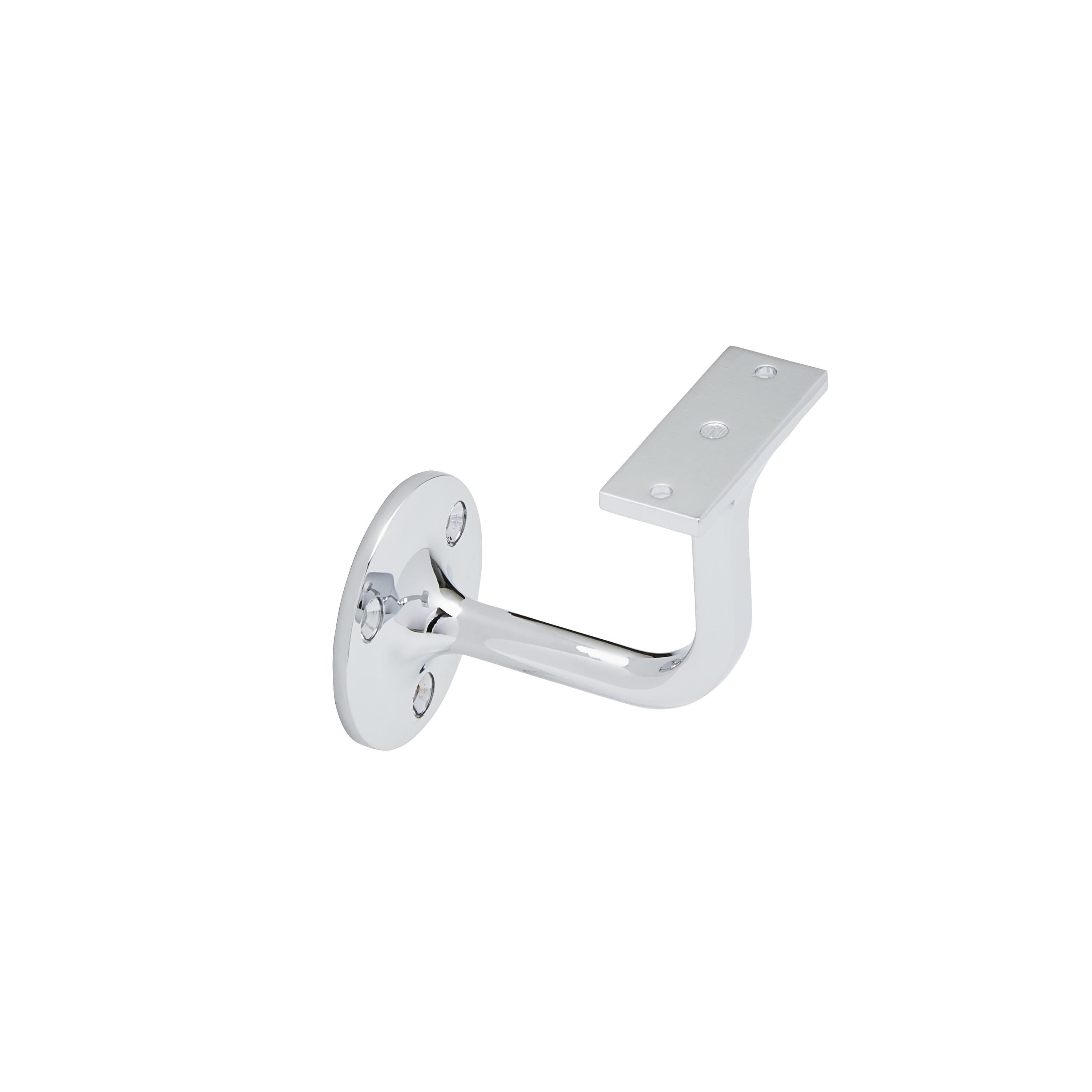 TRADEMARK POLISHED SILVER EFFECT METAL HANDRAIL BRACKET (L)78MM (H)72MM