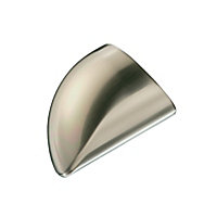 Trademark Round Nickel effect Metal End cap (L)84mm (W)59mm