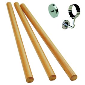 Trademark Traditional White oak Rounded Bracket Handrail kit, (L)3.6m