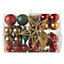 Traditional Assorted Red & green Gold glitter effect Bauble, Pack of 120