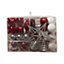 Traditional Assorted Red & white Silver glitter effect Bauble, Pack of 120
