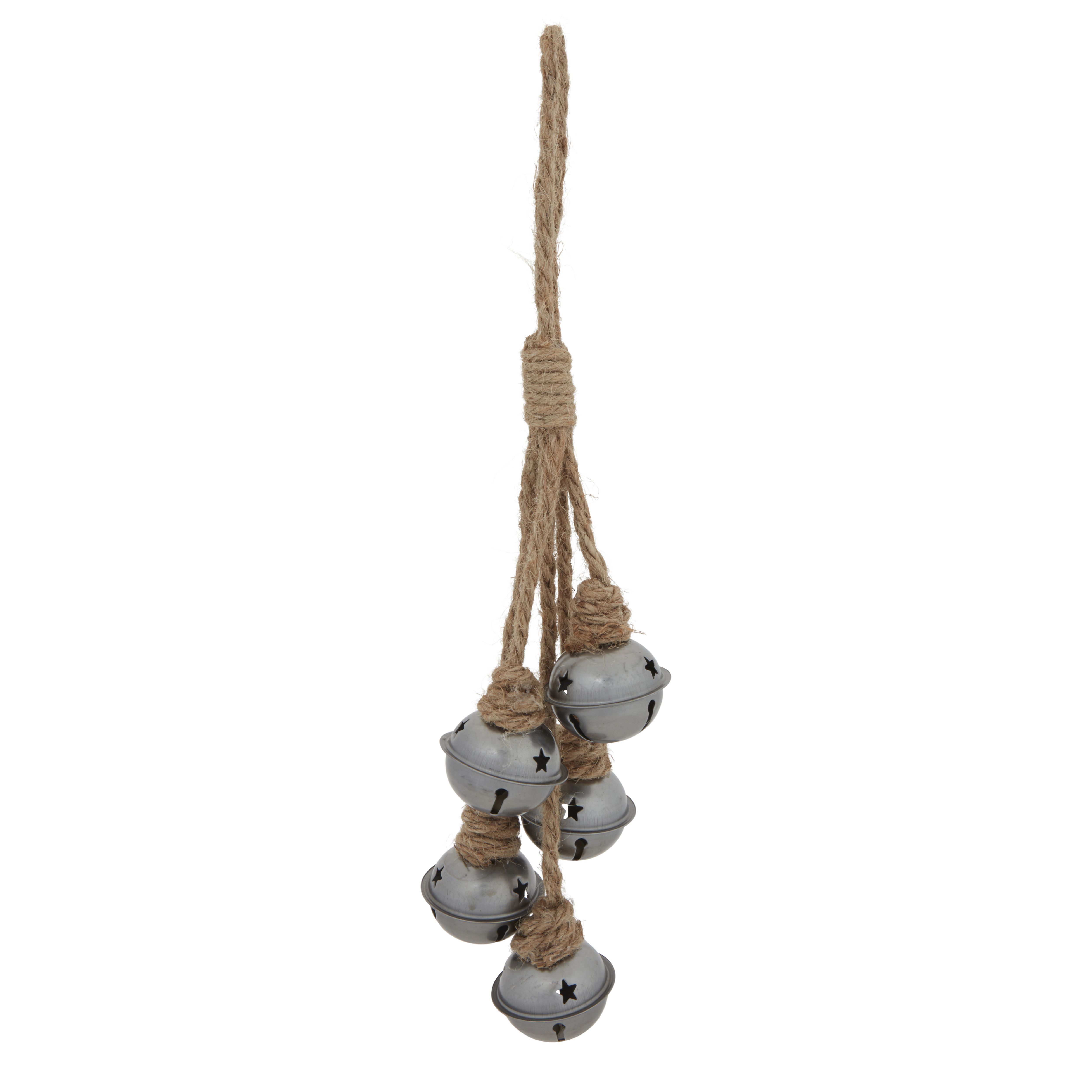 Traditional Brown Burnished Bells Metal Hanging ornament (D) 40mm DIY