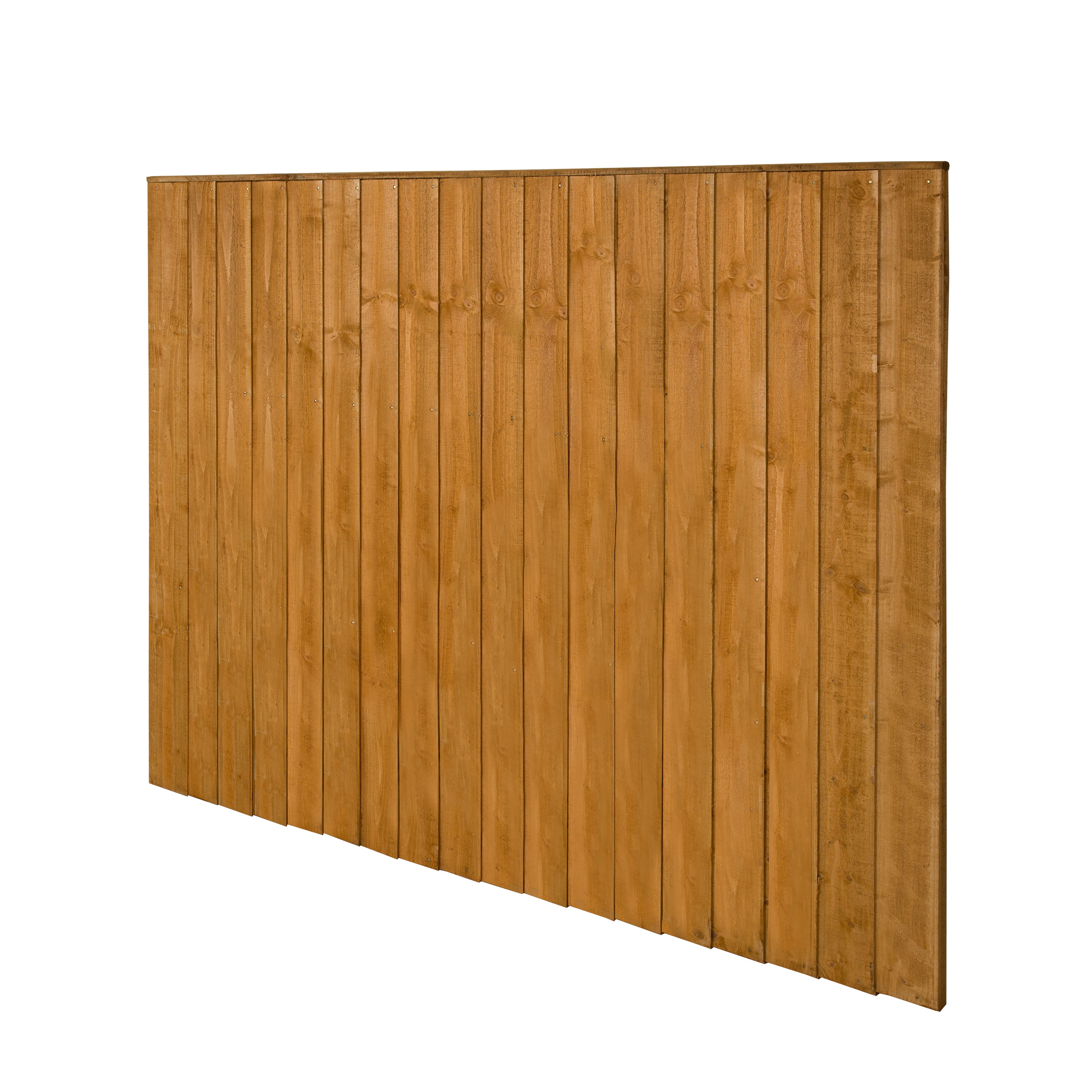 Traditional Feather Edge 5ft Wooden Fence Panel (W)1.83m (H)1.54m, Pack ...