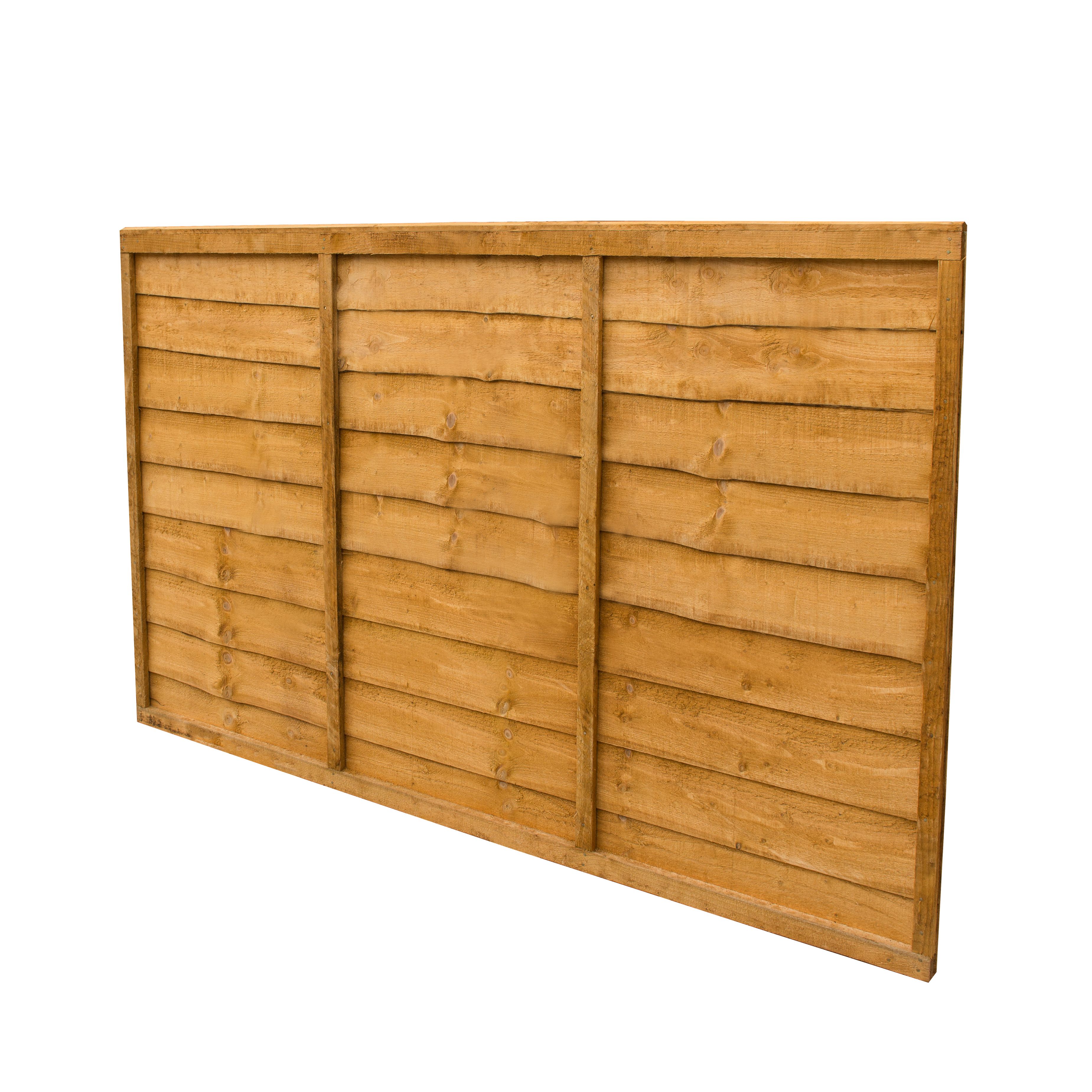 Traditional Lap 4ft Brown Wooden Fence panel (W)1.83m (H)1.22m