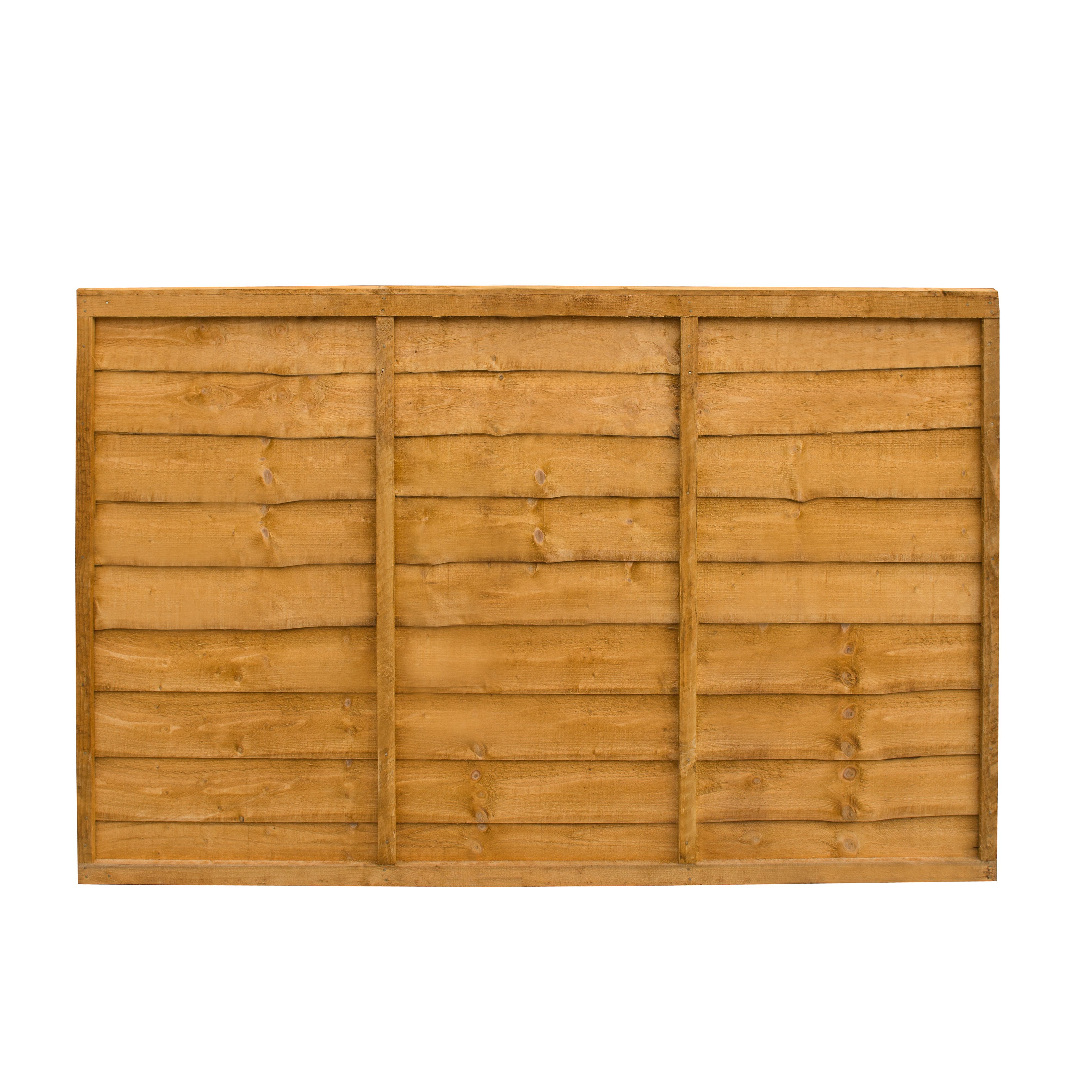 Traditional Lap 4ft Brown Wooden Fence panel (W)1.83m (H)1.22m