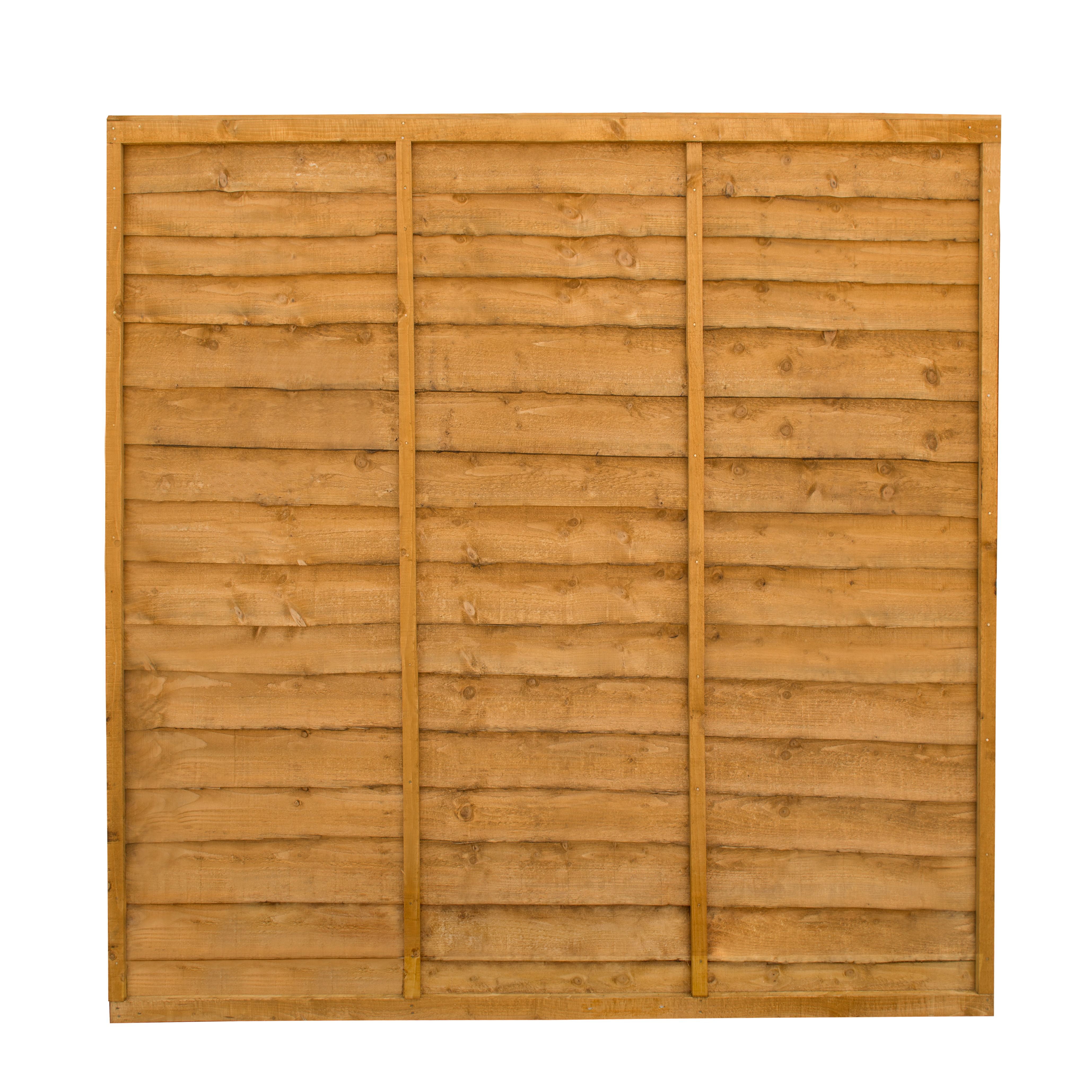 Traditional Lap 6ft Brown Wooden Fence panel (W)1.83m (H)1.83m