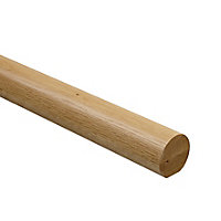 Traditional Natural Oak Rounded Handrail, (L)2.4m (W)54mm