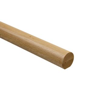 Traditional Natural Oak Rounded Handrail, (L)2.4m (W)54mm