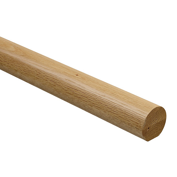 Natural Oak Rounded Handrail, Wooden Stair Handrails B Q