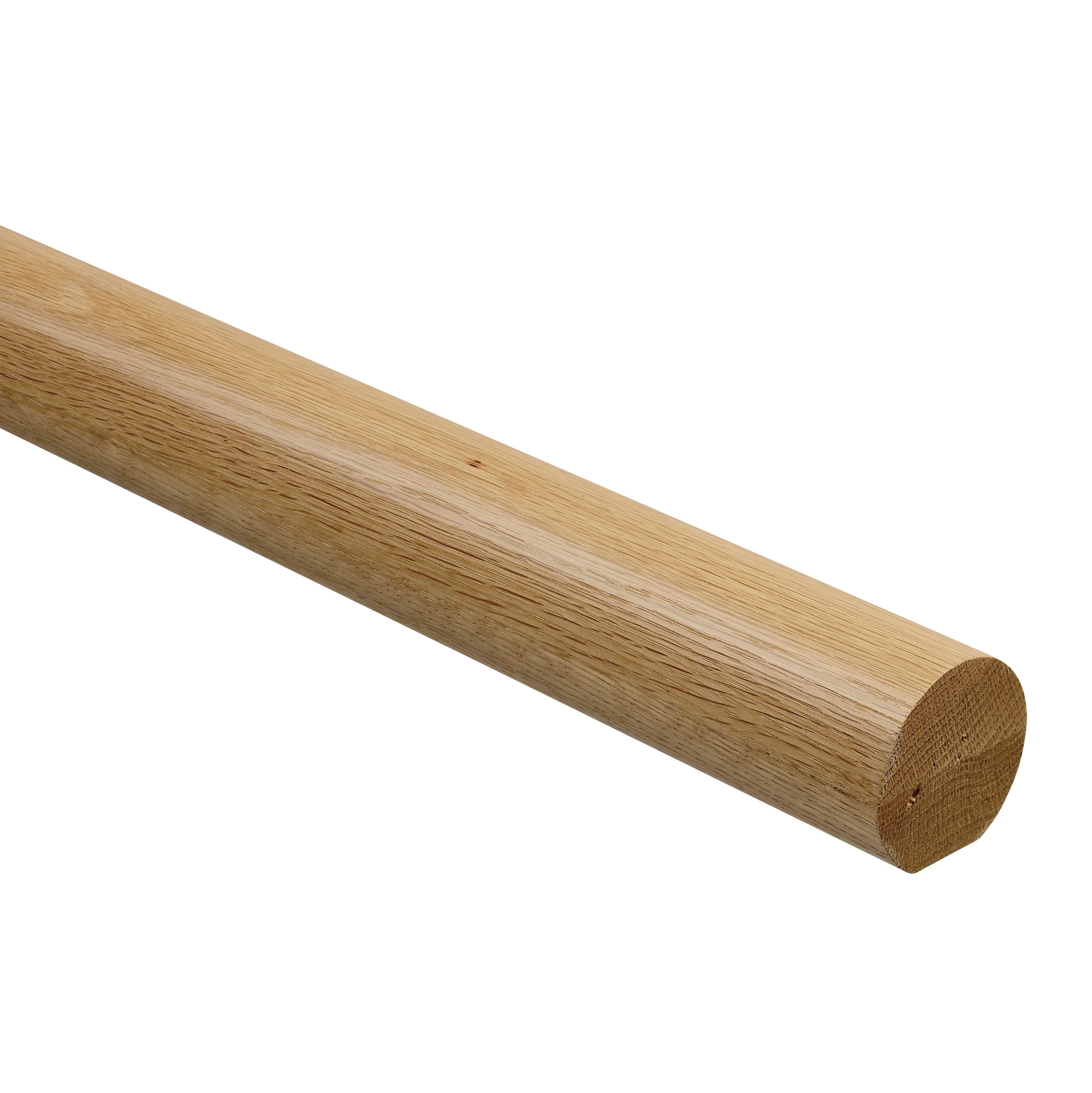 Traditional Natural Oak Rounded Handrail, (L)3.6m (W)54mm DIY at B&Q