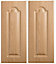 Traditional Oak Effect Wall corner Cabinet door (W)250mm (H)715mm (T)18mm, Set of 2