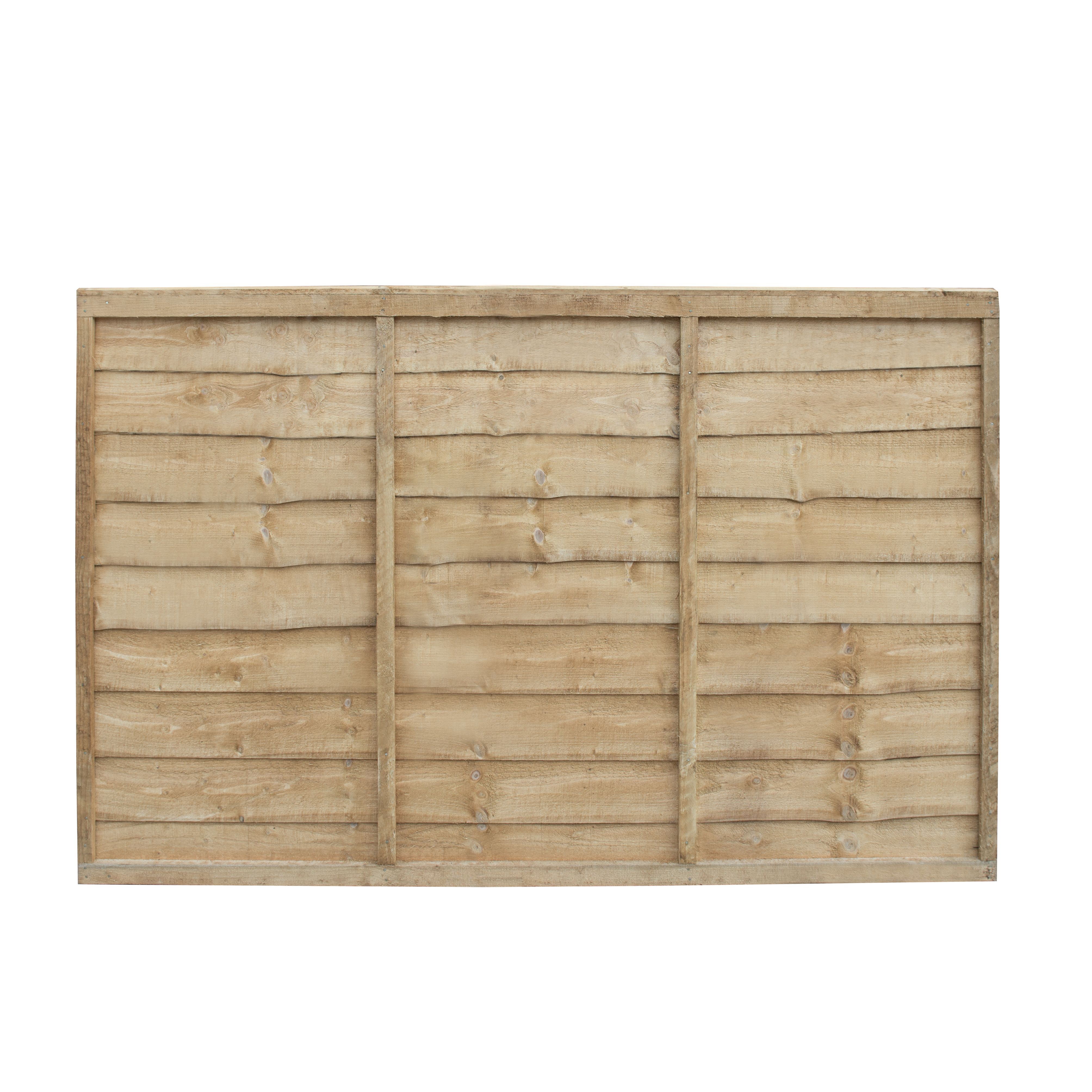 Traditional Pressure treated 4ft Green Wooden Fence panel (W)1.83m (H)1.22m, Pack of 4