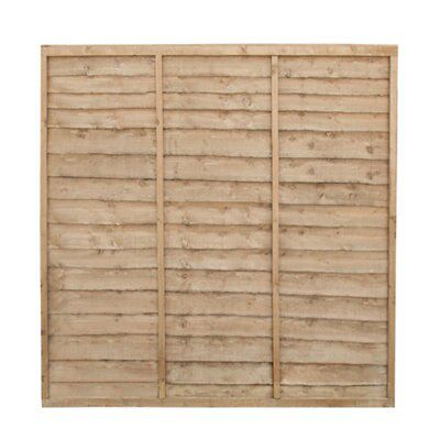 Traditional Pressure treated 6ft Green Wooden Fence panel (W)1.83m (H)1.83m, Pack of 5