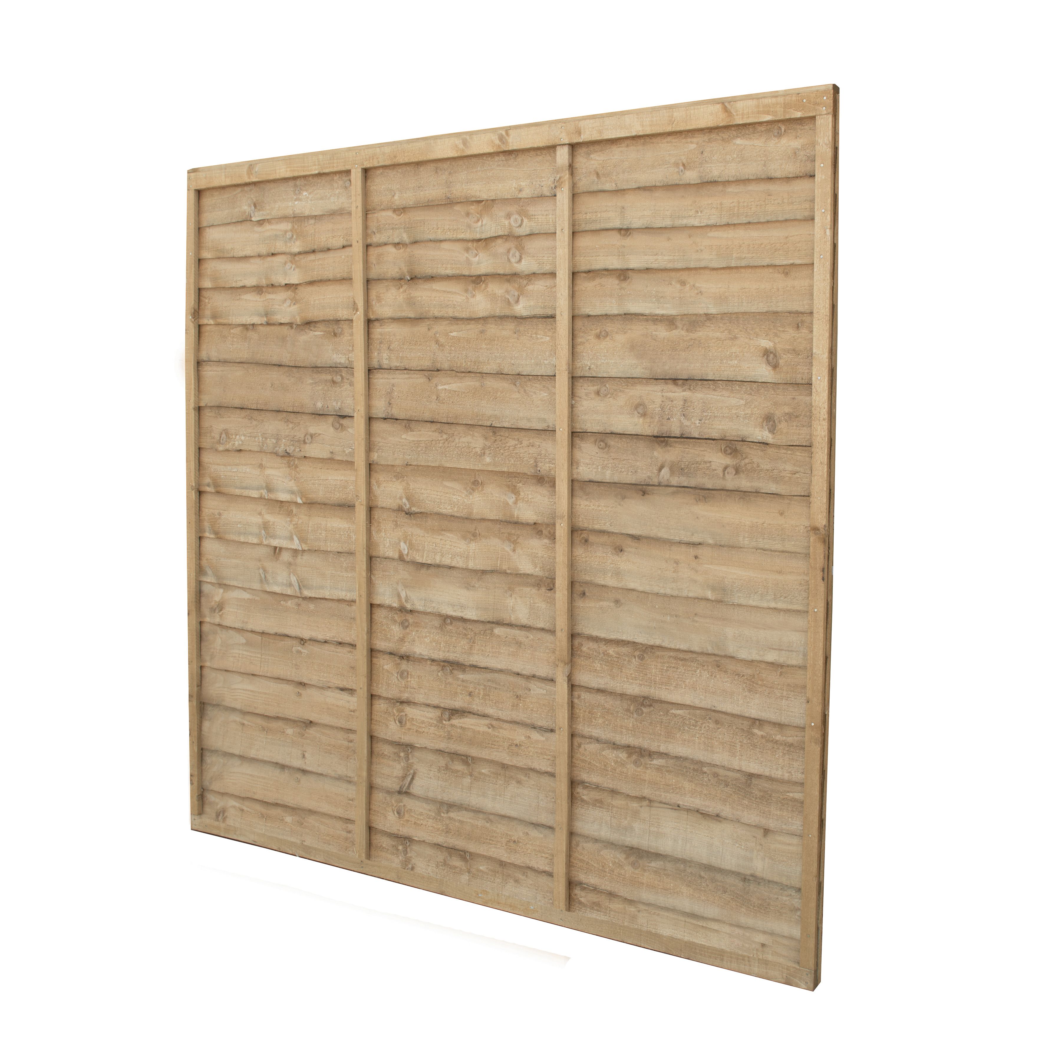 Traditional Pressure treated 6ft Green Wooden Fence panel (W)1.83m (H)1.83m, Pack of 5