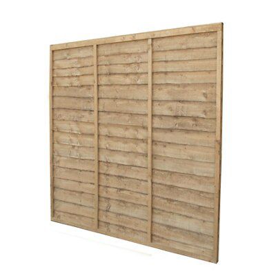 Traditional Pressure treated 6ft Green Wooden Fence panel (W)1.83m (H)1.83m, Pack of 5