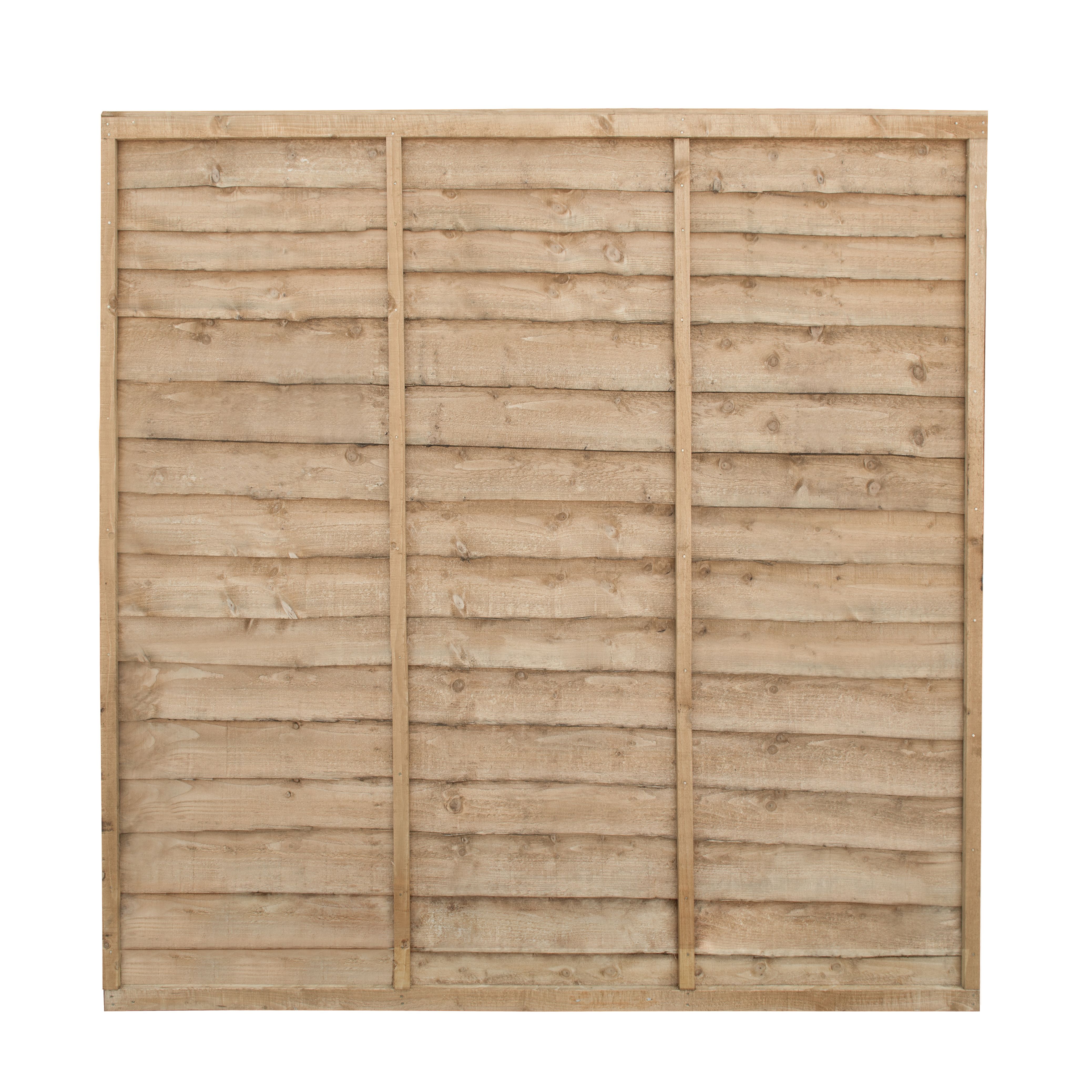 Traditional Pressure treated 6ft Green Wooden Fence panel (W)1.83m (H)1.83m, Pack of 5