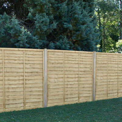 Traditional Pressure treated 6ft Green Wooden Fence panel (W)1.83m (H)1.83m, Pack of 5