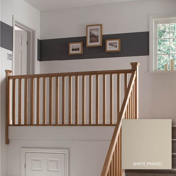 Traditional Primed White Pine Square 41mm Landing project kit, (L)2.4m