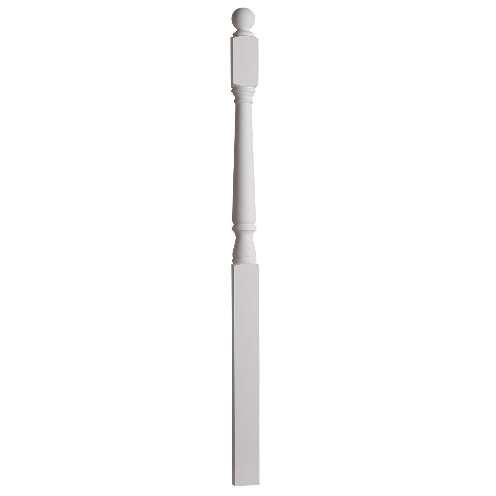 Traditional Primed White Turned complete half newel post (H)1500mm (W