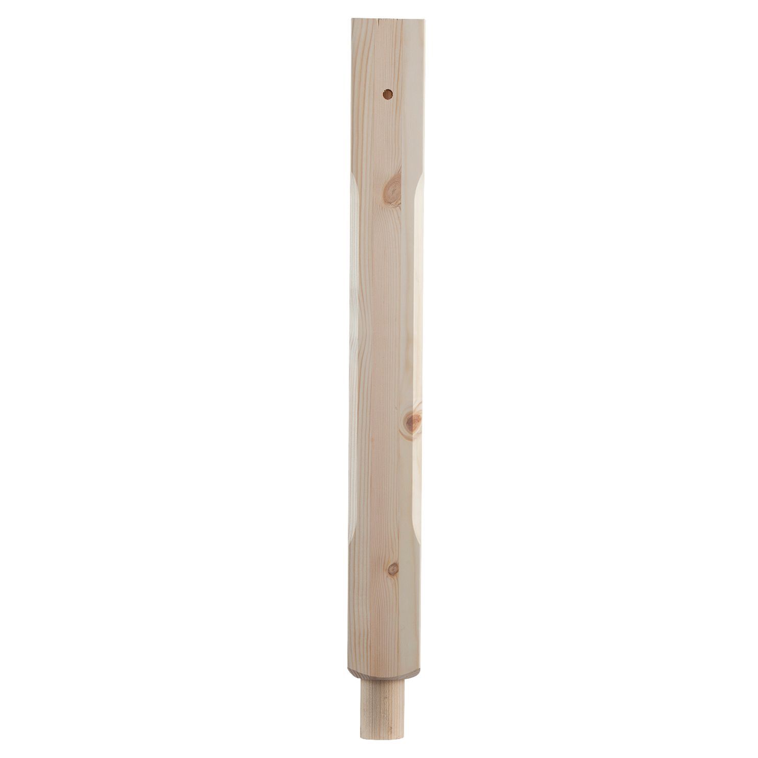 Traditional Unfinished Pine Stop chamfer half newel post (H)725mm (W