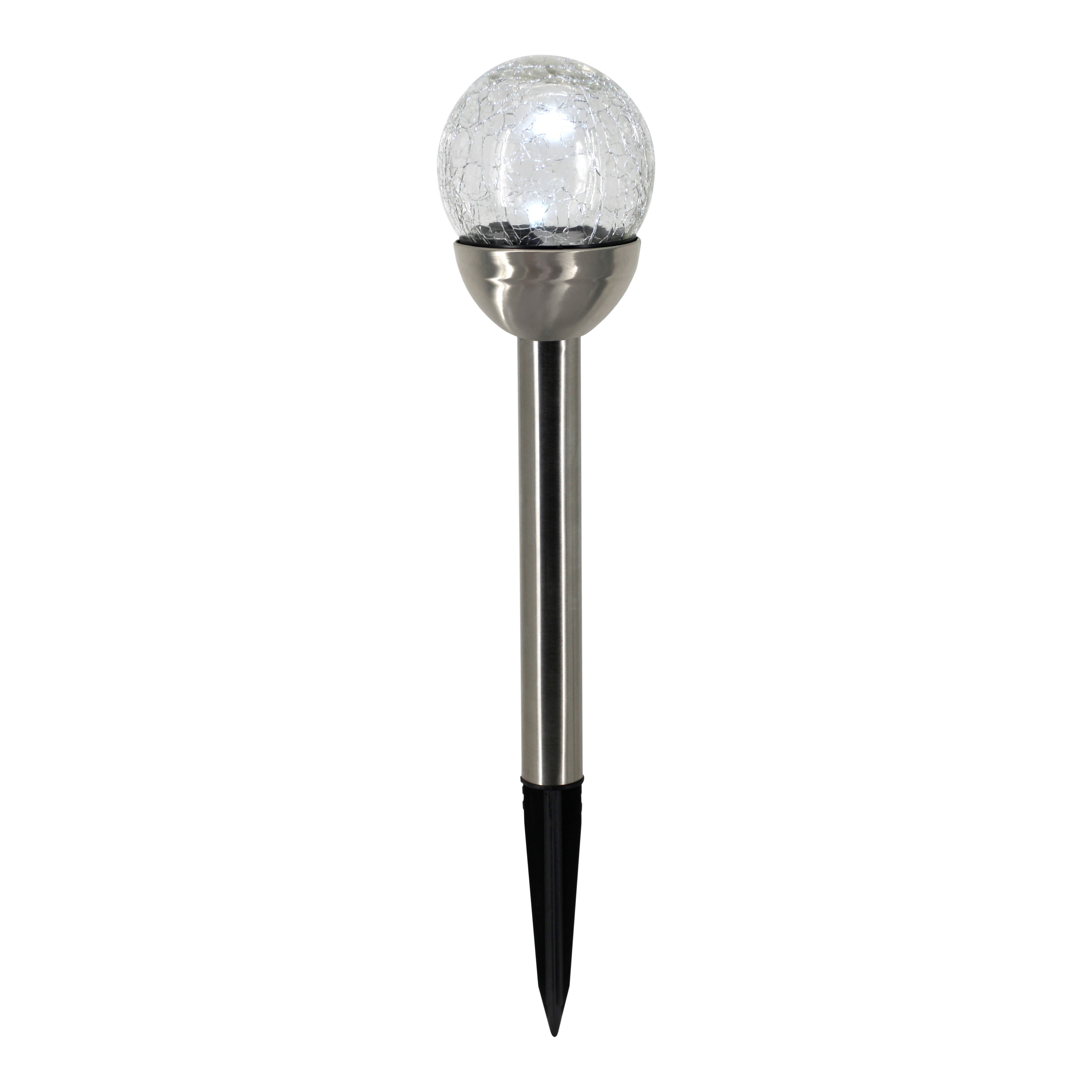 Transparent Crackle effect Solar-powered Integrated LED Outdoor Stake light
