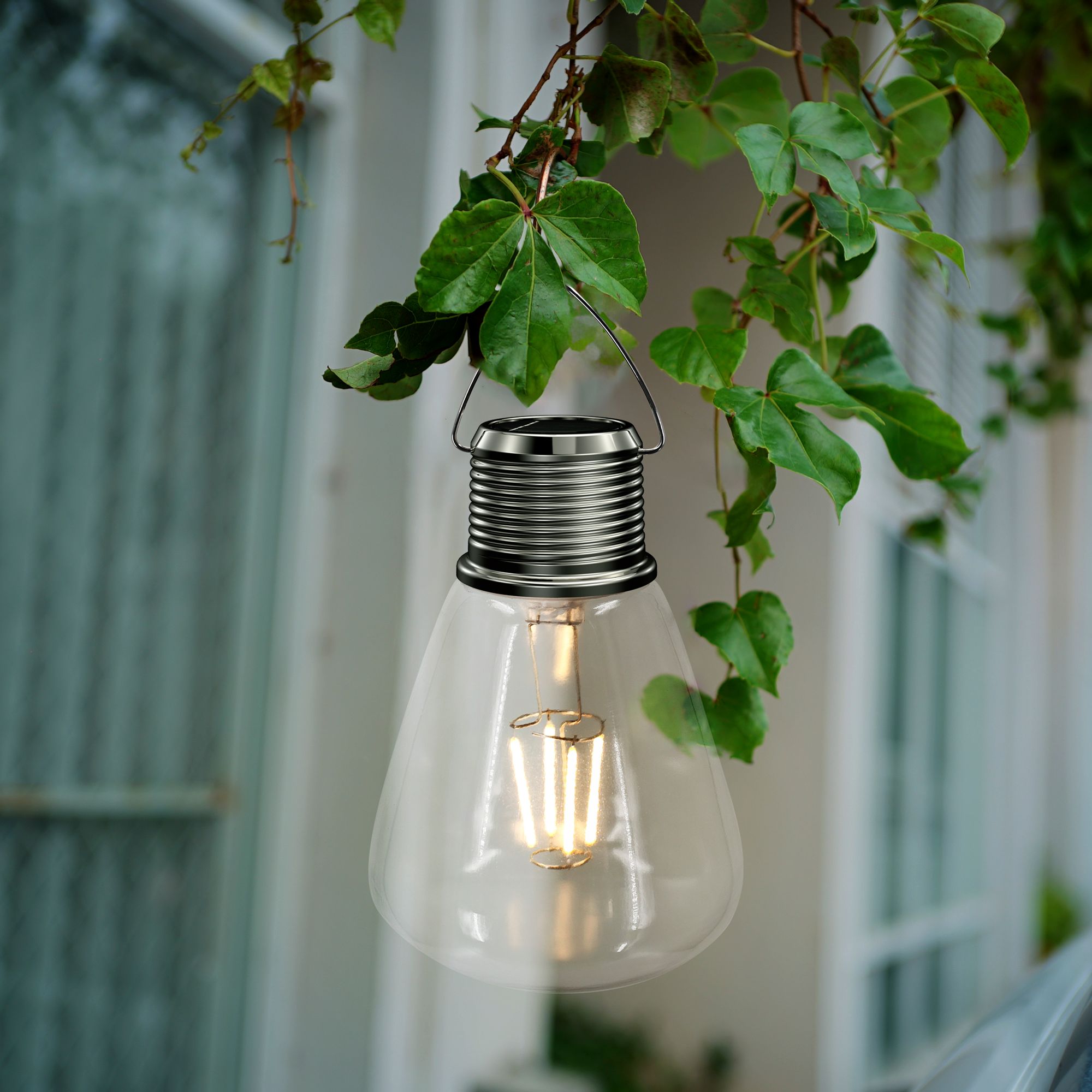 Transparent Solar-powered Integrated LED Outdoor Hanging light