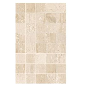 Travertina Light beige Gloss Decor Ceramic Wall Tile, Pack of 10, (L)402.4mm (W)251.6mm