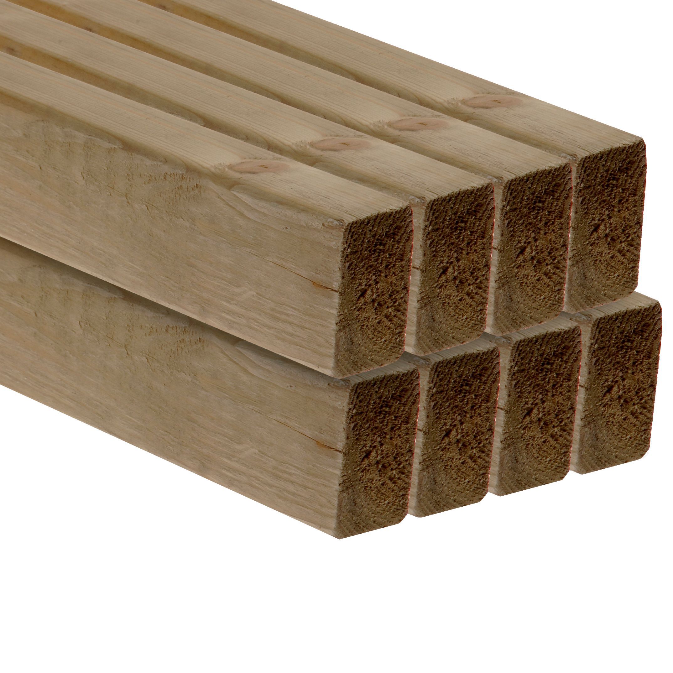 Treated C16 CLS timber (L)2.4m (W)63mm (T)38mm, Pack of 8