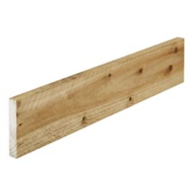 Treated Rough sawn Whitewood Timber (L)1.8m (W)100mm (T)22mm, Pack of 8