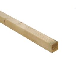 Treated Round edge Whitewood spruce Timber (L)2.4m (W)38mm (T)38mm, Pack of 8