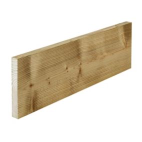 Treated Sawn Pressure treated Whitewood spruce Timber (L)2.4m (W)150mm (T)22mm, Pack of 4