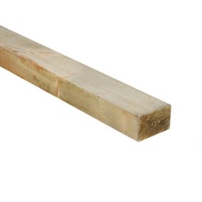 Treated Sawn Treated Stick timber (L)2.4m (W)75mm (T)47mm, Pack of 4