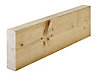 Treated Smooth Planed Round edge Treated Carcassing timber (L)2.4m (W)145mm (T)45mm, Pack of 3