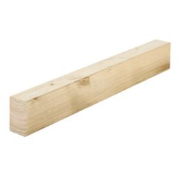 Treated Smooth Round edge Redwood pine C16 Carcassing timber (L)2.4m (W)70mm (T)45mm, Pack of 6