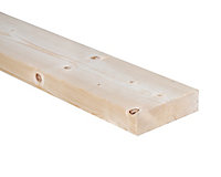 Treated Smooth Round edge Whitewood spruce CLS timber (L)2.4m (W)140mm (T)38mm, Pack of 3