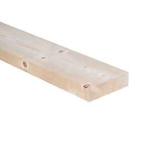 Treated Smooth Round edge Whitewood spruce CLS timber (L)2.4m (W)140mm (T)38mm, Pack of 3